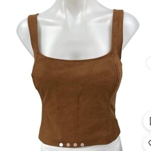 NWT Abercrombie & Fitch Brown Suede Crop Top